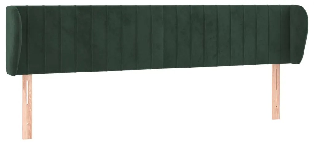 Κεφαλάρι με Πτερύγια Σκούρο Πράσινο 163x23x78/88 εκ. Βελούδινο 3117439