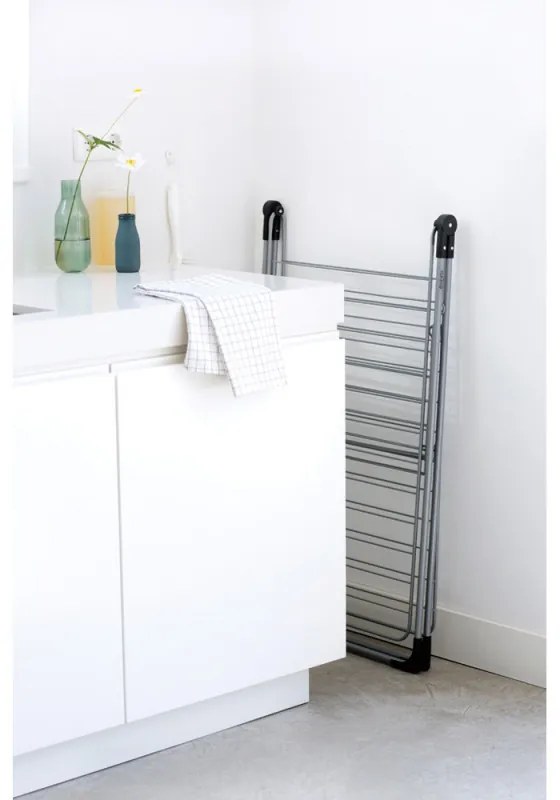 Στεγνωτήριο ρούχων Brabantia 90300182, σχήμα Τ, 20 m, ανθεκτικό στη διάβρωση, ρυθμιζόμενα φτερά, ράφι στεγνώματος, λευκό