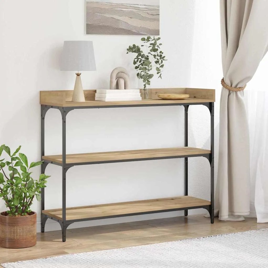 vidaXL Τραπέζι Κονσόλας με ράφι artisan δρυς 100 x 30 x 80 εκατοστά