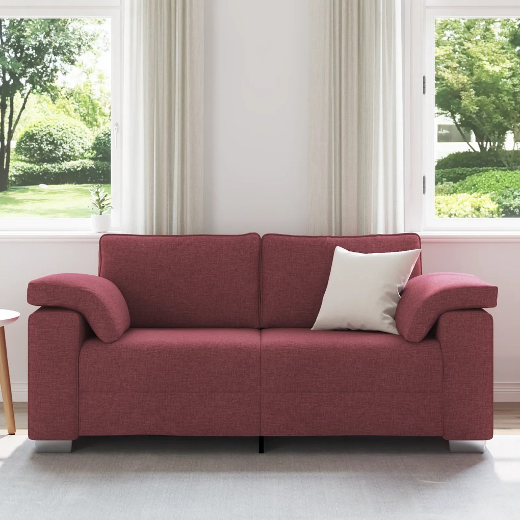 vidaXL Καναπές Loveseat Κόκκινος 140εκ Ύφασμα