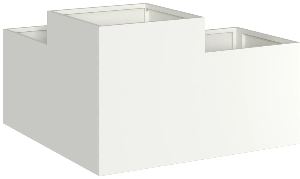 vidaXL Γλάστρα Κήπου 80x80x48 εκ. Λευκό Ατσάλι