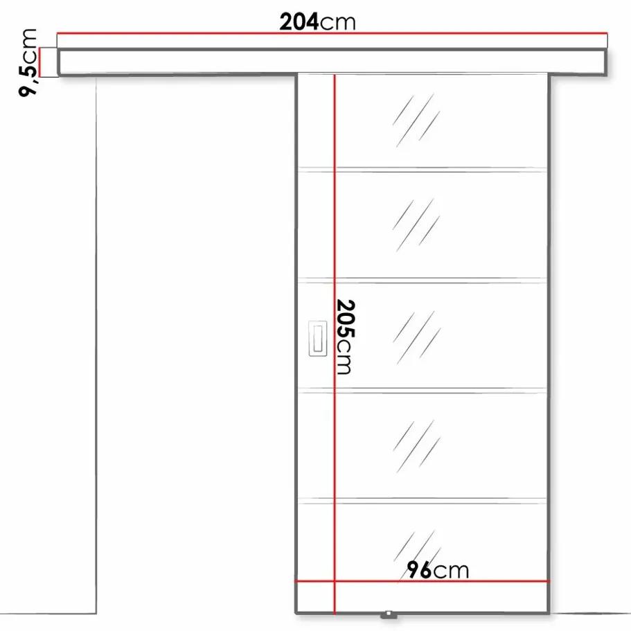 Συρόμενες πόρτες Dover 211, 40 kg, Μαύρο, Πλαστικοποιημένη μοριοσανίδα, Καθρέφτης | Epipla1.gr