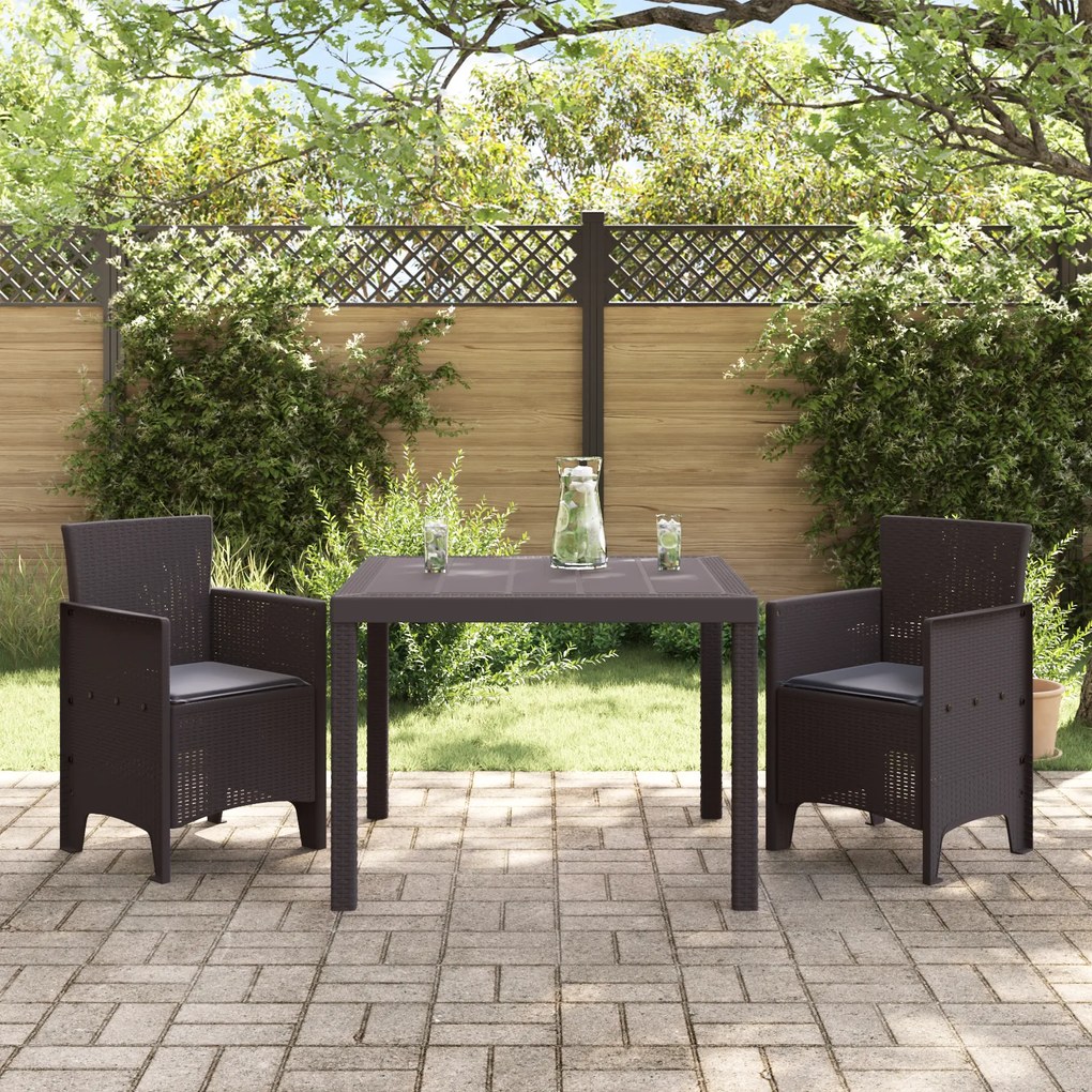 vidaXL Σετ Τραπεζαρίας Κήπου 3 pcs Καφέ 100 x 100 x 73 εκ