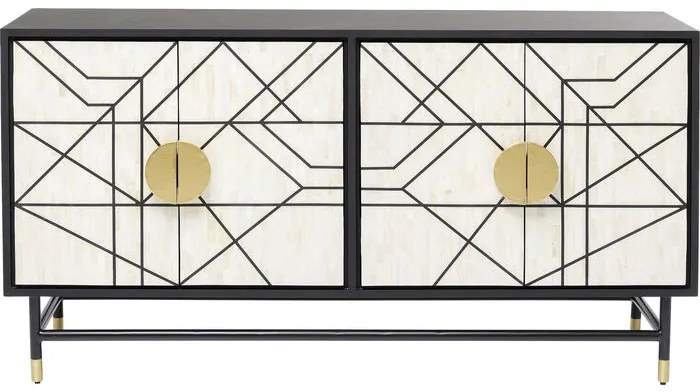 Μπουφές Credenza Μαύρο 150x40x80εκ - Μαύρο