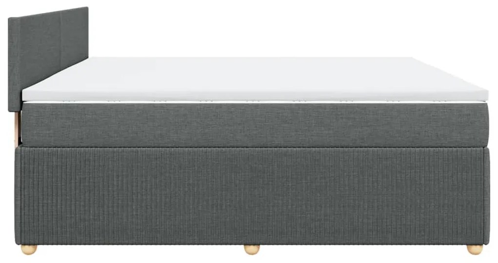 vidaXL Κρεβάτι Boxspring με Στρώμα Σκούρο Γκρι 180x200 εκ Υφασμάτιν