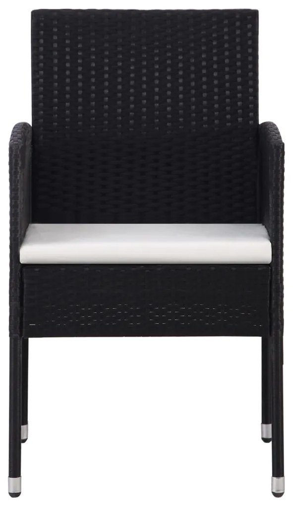 vidaXL Σετ Τραπεζαρίας Κήπου 9 Τεμ. Μαύρο από Συνθετικό Ρατάν / Ατσάλι