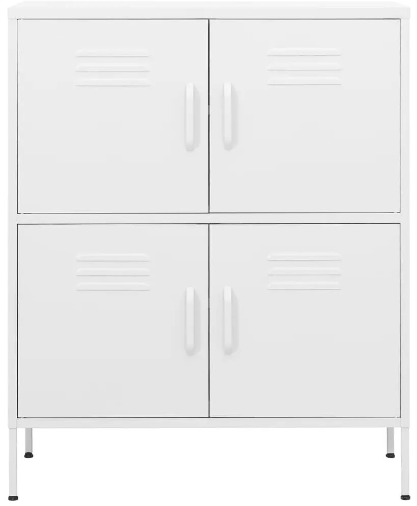 vidaXL Ντουλάπι Αποθήκευσης Λευκό 80 x 35 x 101,5 εκ. από Ατσάλι