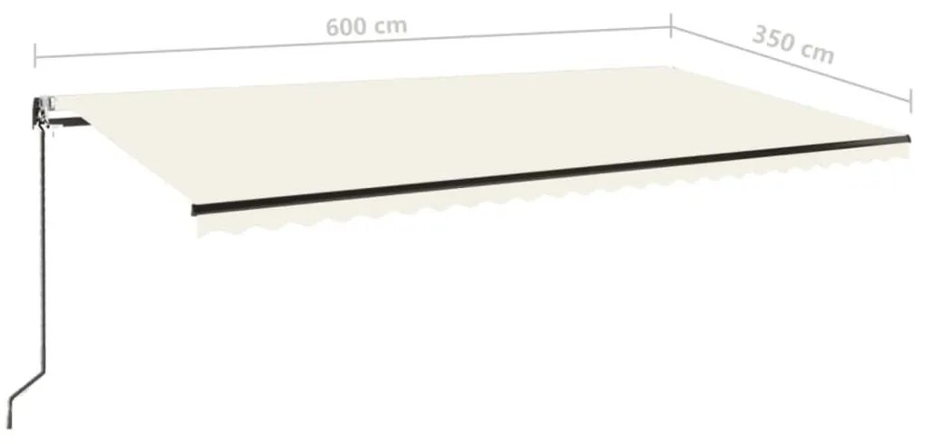 Τέντα Συρόμενη Αυτόματη Κρεμ 600x350 εκ. - Κρεμ