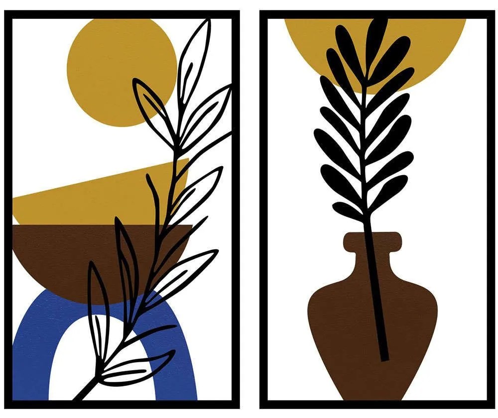 Διακοσμητικό Τοίχου Bohem (Σετ 2Τμχ) 279ENZ2619 38,5x63,5cm Multi Wallity Metal,Wood