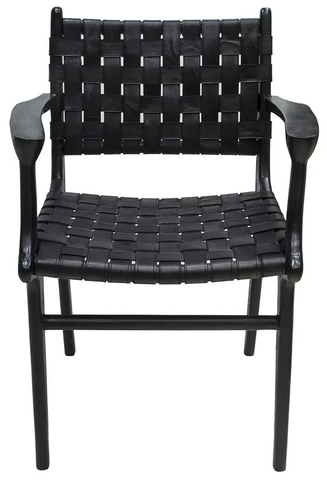 Chair S Line με μπράτσα και δέρμα SS774-0071