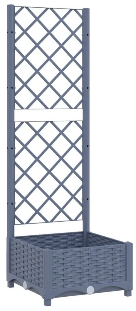 vidaXL Ζαρντινιέρα Κήπου με Καφασωτό Μπλε Γκρι 40x40x121,5εκ. από PP
