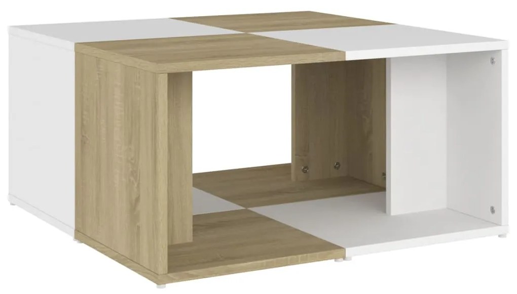 vidaXL Τραπεζάκια Σαλονιού 4 τεμ. Λευκά/Δρυς 33x33x33 εκ. Μοριοσανίδα