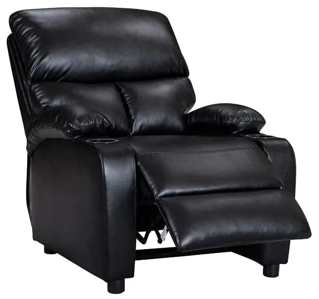 Πολυθρόνα relax με ποτηροθήκη Gartia pakoworld μαύρο pu 79x94x102εκ
