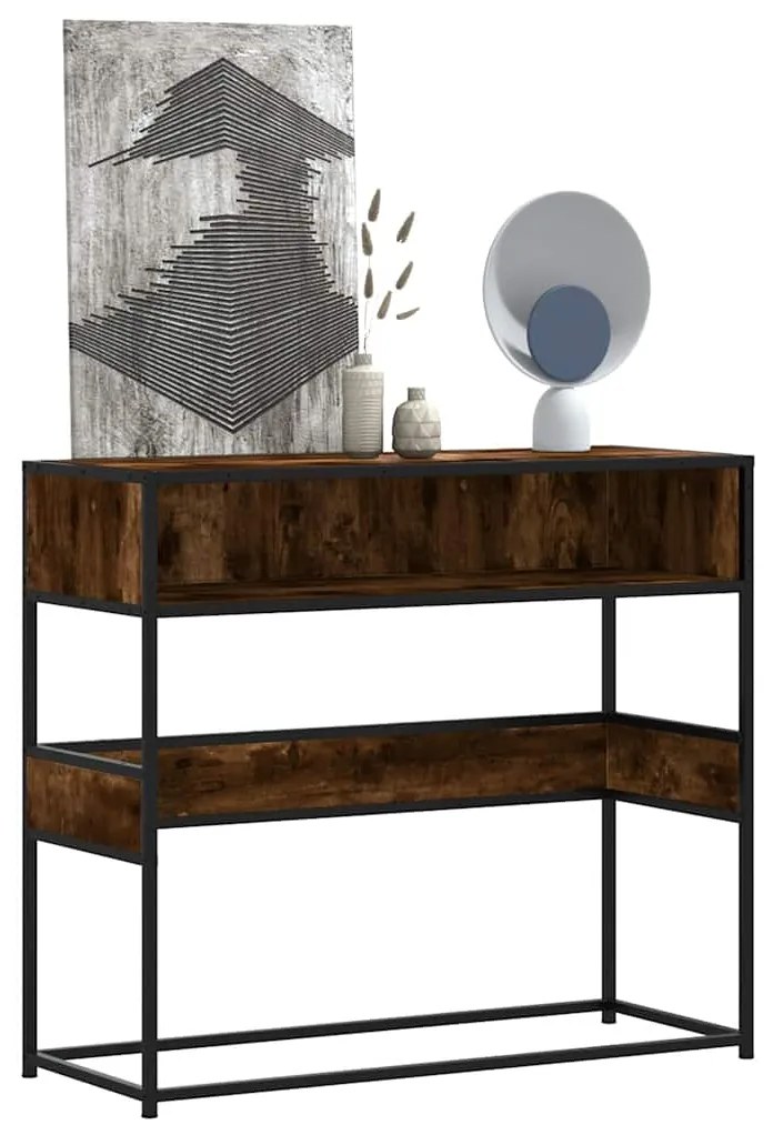 Τραπέζι Κονσόλα Καπνιστή Δρυς 90x35x80 εκ. Επεξεργασμένο Ξύλο