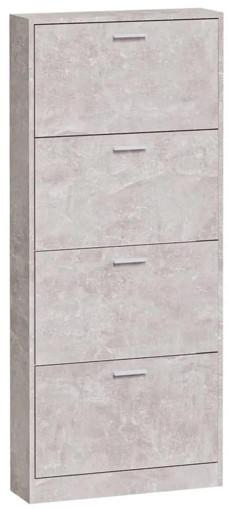vidaXL Παπουτσοθήκη Γκρι Σκυροδέματος 59x17x150 εκ. Επεξεργασμένο Ξύλο