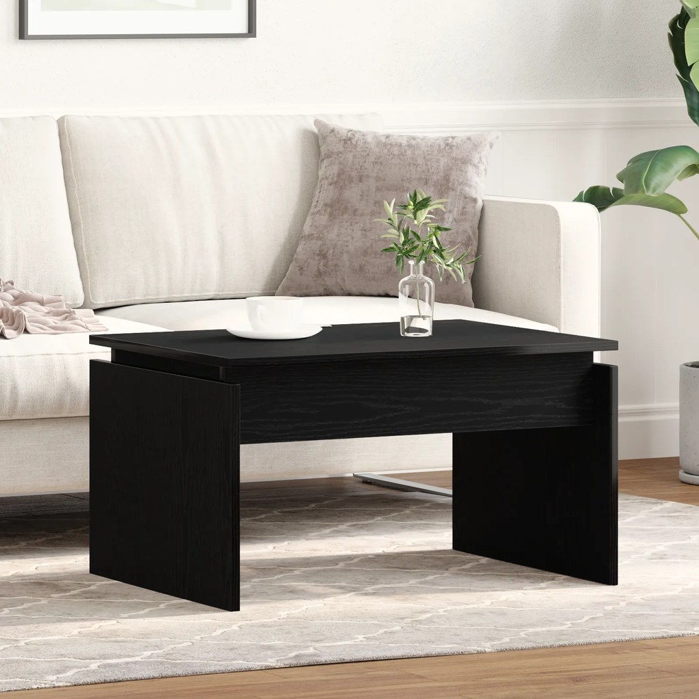 vidaXL Μαύρο Δρυς Τραπέζι Σαλονιού 68x38x50 εκ. Φτιαγμένο από Ξύλο