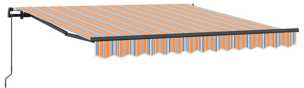 vidaXL Χειροκίνητη ανασυρόμενη τέντα ριγέ 350x250 εκ