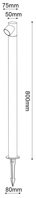 LED COB POST LUMINAIRE &amp; SPIKE 5W 240LM 50° 230V AC 3.000K DARK GREY CRI80 IP65 30.000HRS - 3000K - LG2371G-800