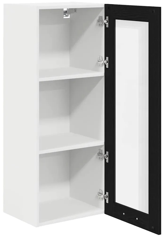 vidaXL Κρεμαστό ντουλάπι με αποθήκευση Μαύρη Οξυά 40 x 31 x 100 εκ.