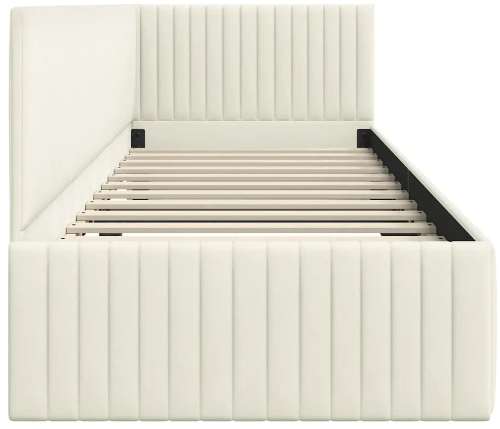 vidaXL Κρεβάτι Γωνίας με κεφαλάρι Κρεμ 80 x 200 cm Βελούδο