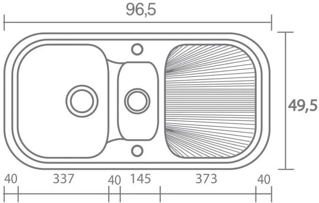 Νεροχύτης Sanitec 301-Metallic Silver