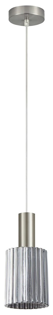 SE21-NM-4-GL1 ADEPT TUBE Nickel Matt Pendant Smoked Glass+ HOMELIGHTING 77-8392