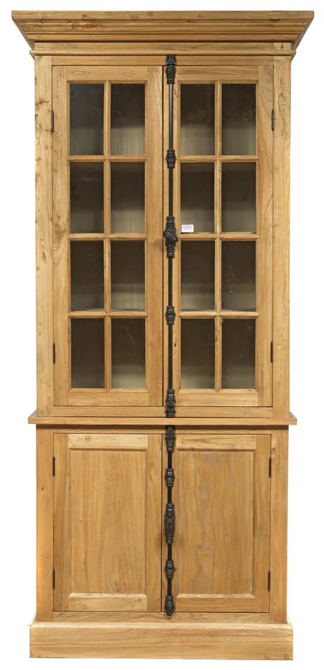 Artekko Artekko Βιτρίνα με ντουλάπι από ξύλο μασίφ (100x45x220)cm 617-0254