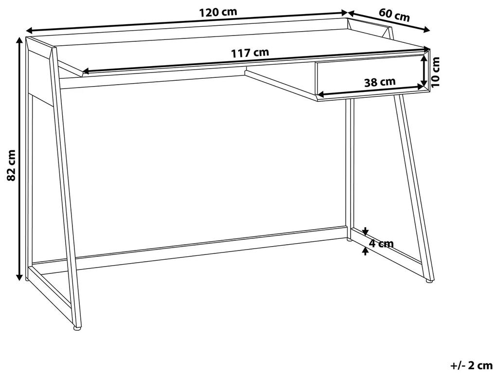 Τραπέζι γραφείου Berwyn 279, Με συρτάρια, 82x120x60cm, 27 kg, Άσπρο, Ανοιχτό χρώμα ξύλου | Epipla1.gr