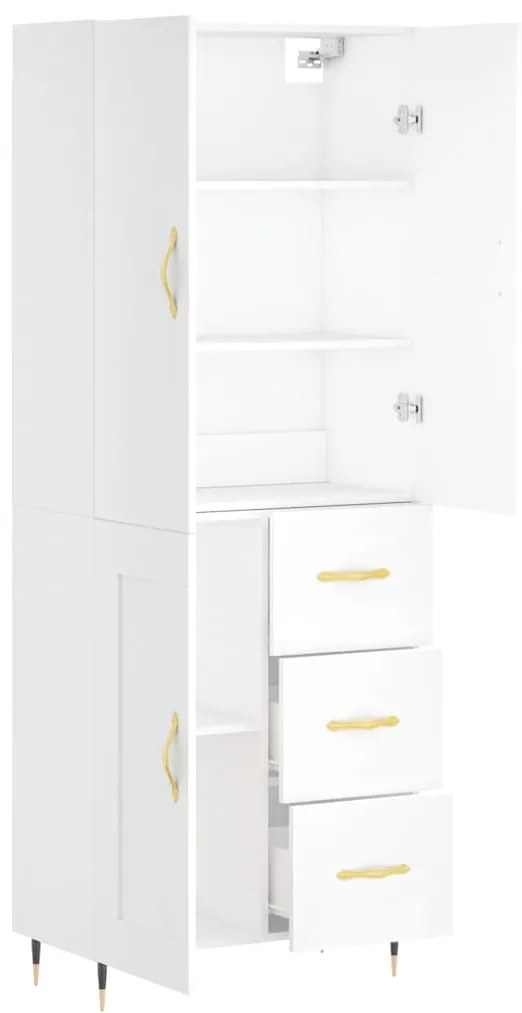 vidaXL Ντουλάπι Λευκό 69,5x34x180 εκ. από Επεξεργασμένο Ξύλο
