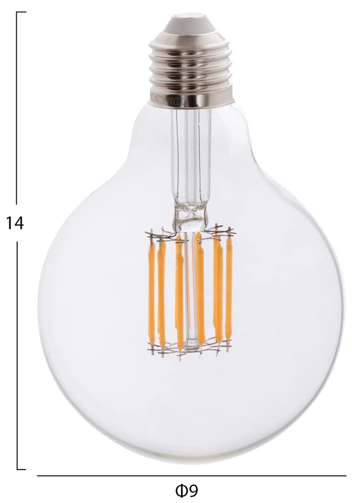 ΛΑΜΠΤΗΡΑΣ GLOBO LED FILAMENT 12W E27 3000K ΔΙΑΦΑΝΟΣ HM4049.01 - 3000K - HM4049.01