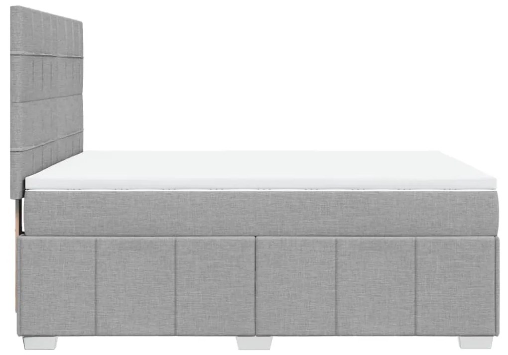 vidaXL Κρεβάτι Boxspring με Στρώμα Ανοιχτό Γκρι 140x200 εκ. Υφασμάτινο