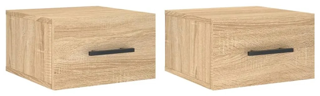 vidaXL Κομοδίνα Επιτοίχια 2 τεμ. Sonoma Δρυς 35 x 35 x 20 εκ.