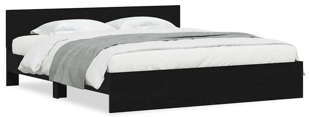 vidaXL Πλαίσιο Κρεβατιού Μαύρη Οξυά 180 x 200 cm Επεξεργασμένο ξύλο