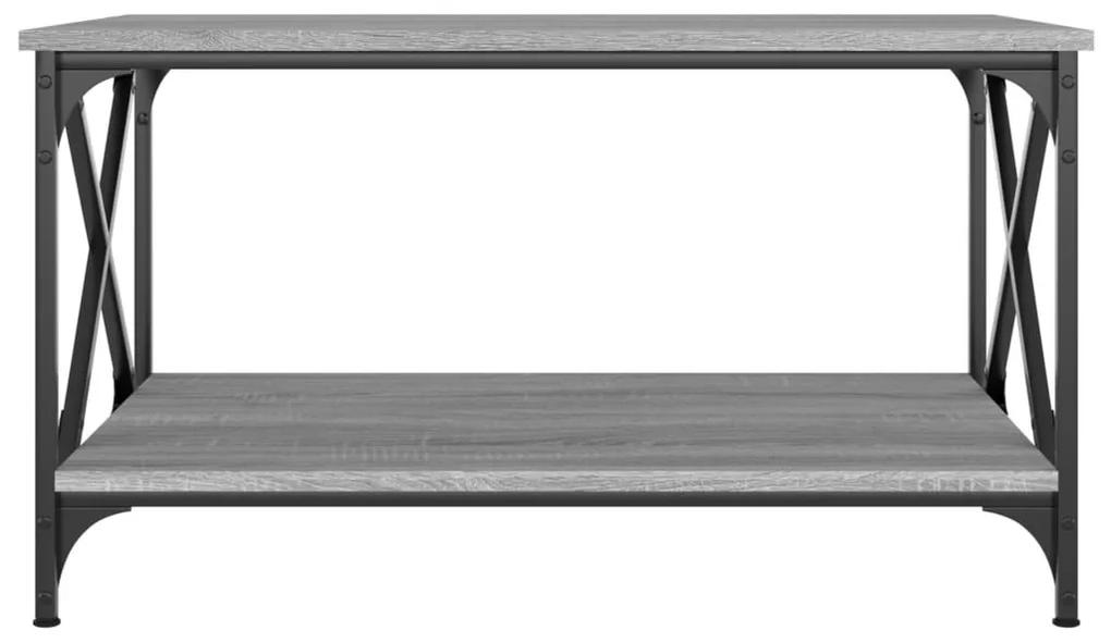 Τραπεζάκι Σαλονιού Γκρι Sonoma 80x50x45 εκ Επεξ Ξύλο + Σίδηρος - Γκρι