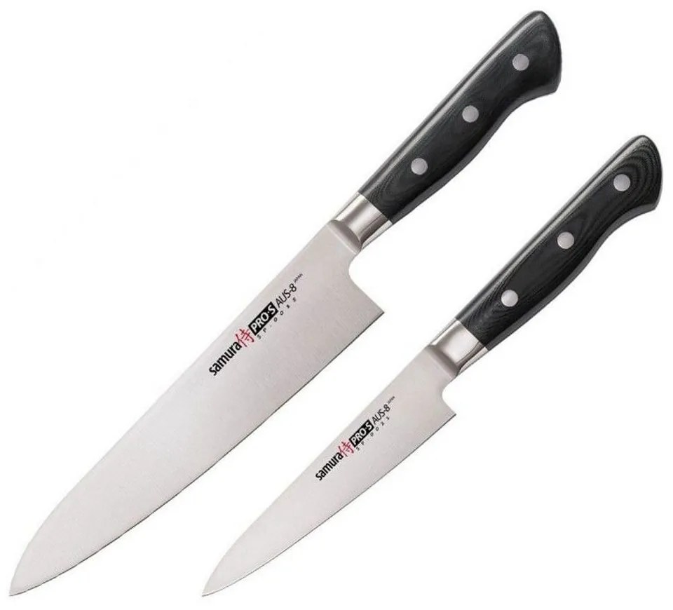 Μαχαίρια PRO-S SP-0210 (Σετ 2τμχ) Black Samura Stainless Steel