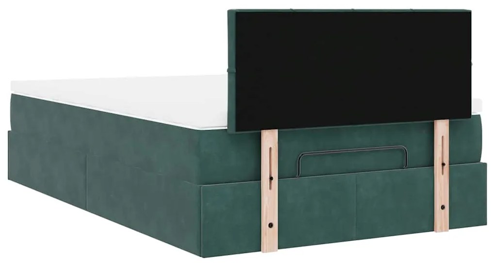 Οθωμανικό κρεβάτι με στρώμα &amp; LEDs Dark Green 120x200cm Velvet 3312617