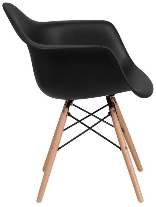 Καρέκλα Casual Fylliana Μαύρο κάθισμα - Φυσικά πόδια 65x64x79 εκ. 4αδα 65x64x79 εκ.