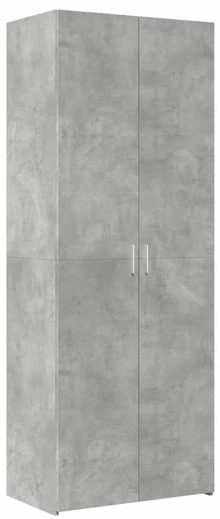 vidaXL Ραφιέρα με Ντουλάπια Γκρι Σκυροδέμ. 70x42,5x225 εκ. Επεξ. Ξύλο