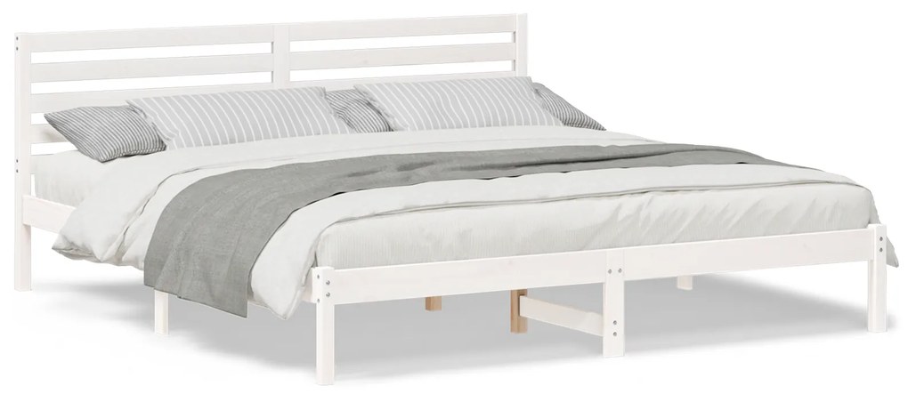 vidaXL Σκελετός Κρεβατιού Λευκό 180 x 200 cm Μασίφ ξύλο πεύκου