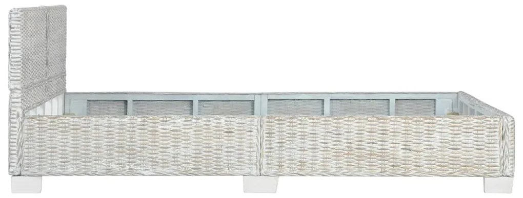vidaXL Πλαίσιο Κρεβατιού Γκρι 140 x 200 εκ. από Φυσικό Ρατάν