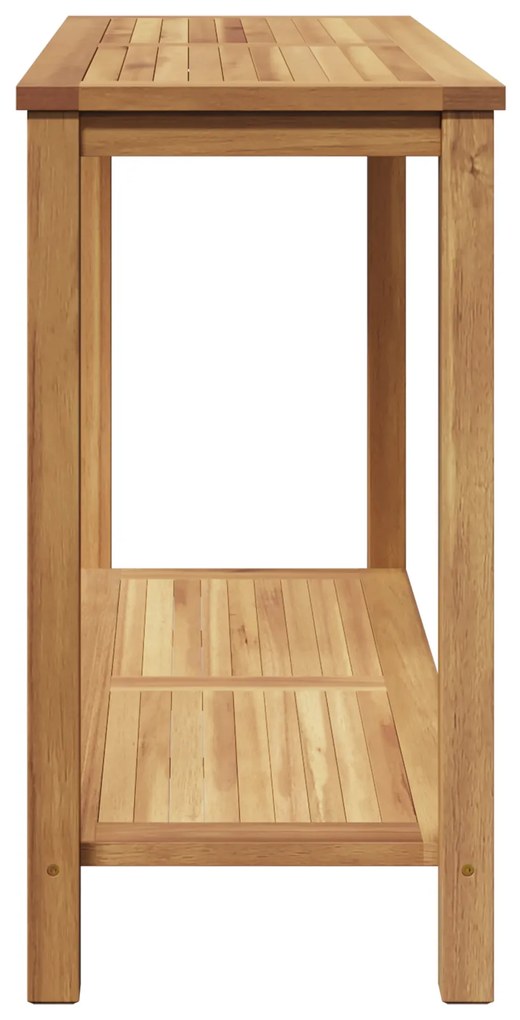 vidaXL Τραπέζι κονσόλας με ράφι Καφέ 110 x 40 x 45 cm Μασίφ ξύλο teak