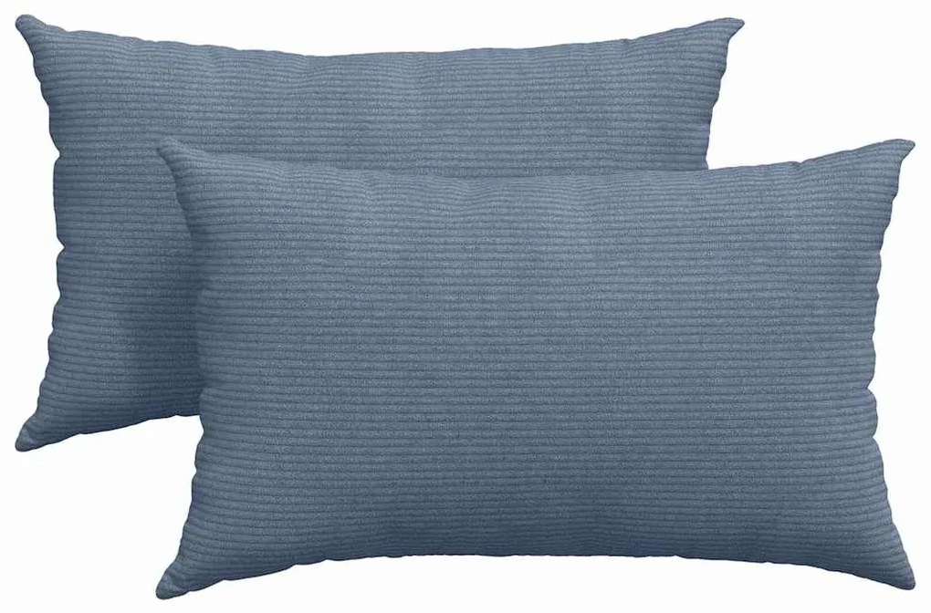 vidaXL Μαξιλάρι Καναπέ 2 pcs Μπλε 50 x 30 cm Υφασμάτινο Κορντουρά