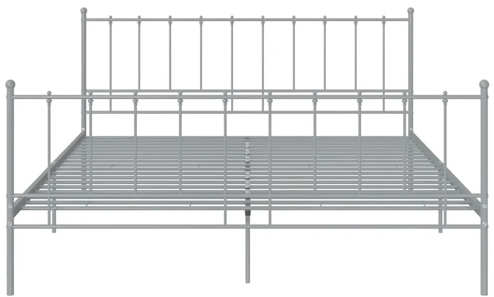 vidaXL Πλαίσιο Κρεβατιού Γκρι 140 x 200 εκ. Μεταλλικό