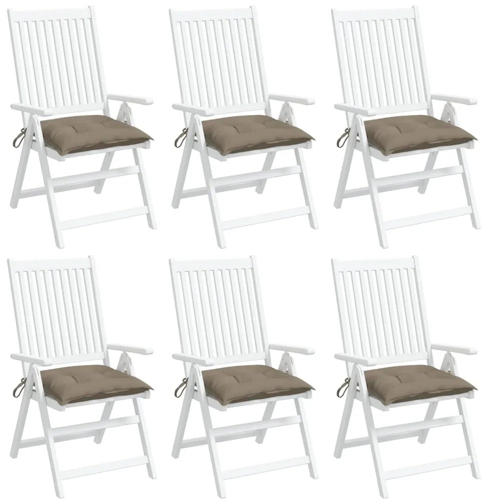 vidaXL Μαξιλάρια Καρέκλας Κήπου 6 τεμ. Taupe 40x40x7 εκ. Υφασμάτινα