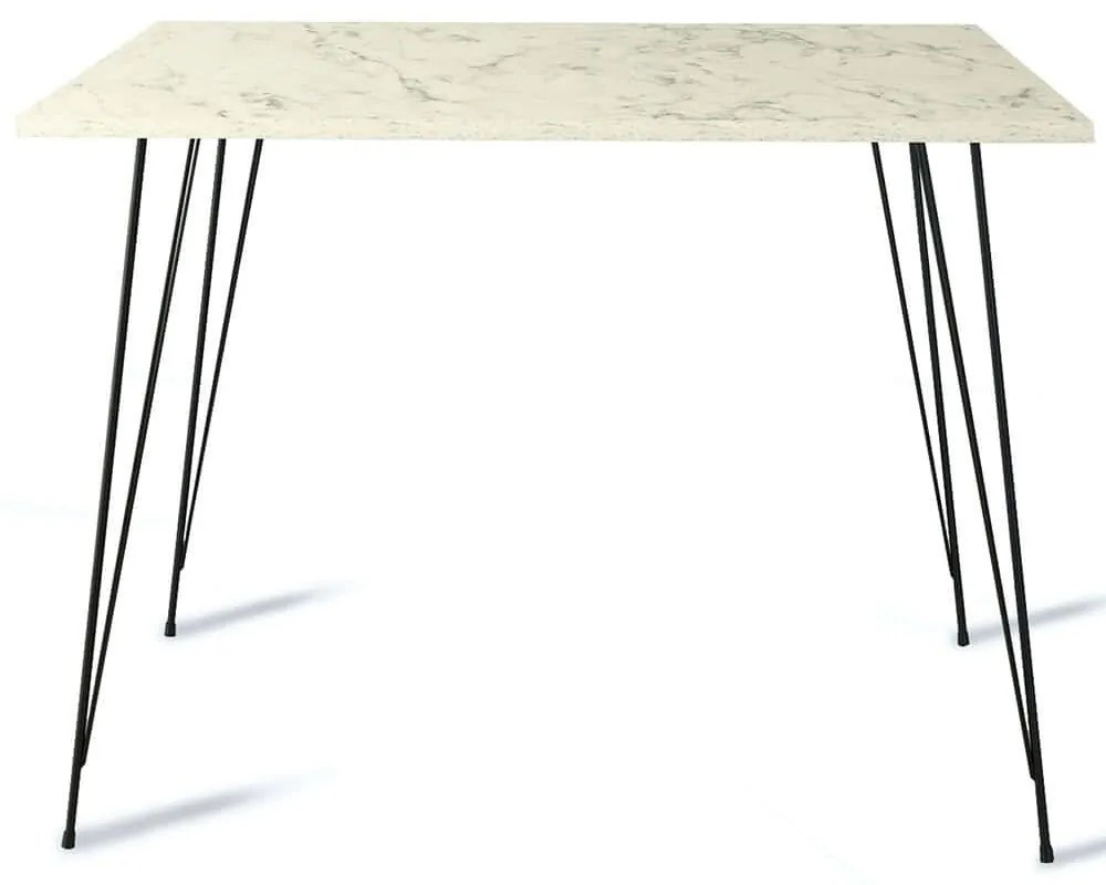 Τραπέζι Sandalf 801CMY2939 90x90x75cm Marble Effect White Particle Board, Metal