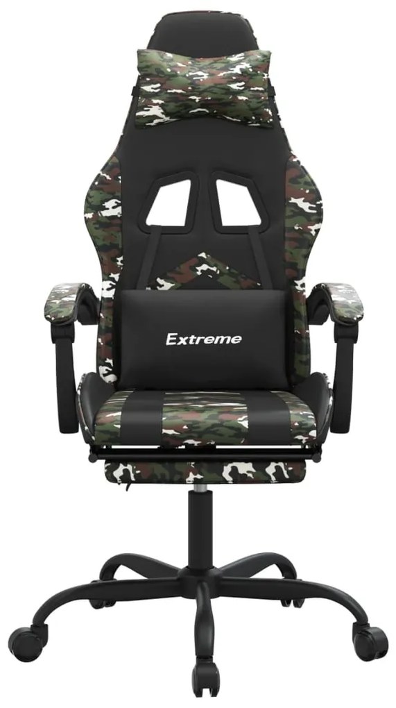 vidaXL Καρέκλα Gaming Μασάζ Υποπόδιο Μαύρο/Παραλλαγή Συνθετικό Δέρμα