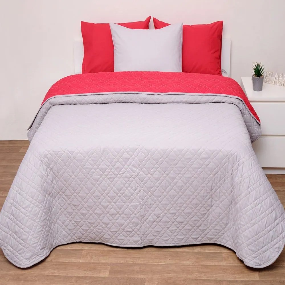 Κουβερλί 5100 Red-Grey Viopros Υπέρδιπλo 220x240cm Microfiber