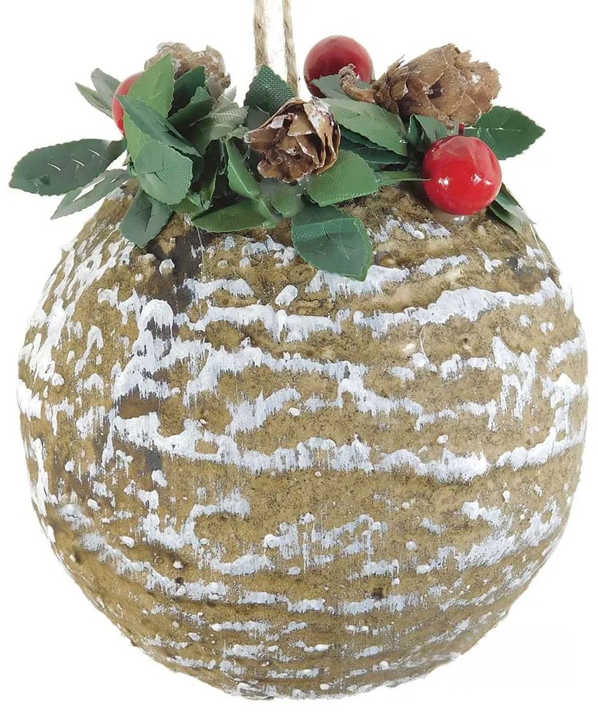 Χριστουγεννιάτικη Μπάλα Φυσική Στολισμένη 8cm 4784