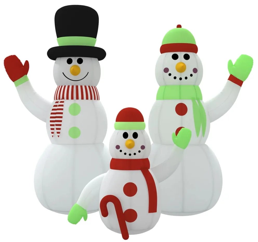 vidaXL Οικογένεια Φουσκωτών Χιονανθρώπων με LED 500 εκ.