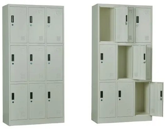 LOCKER 9 Θέσεων Μέταλλο Βαφή  Άσπρο